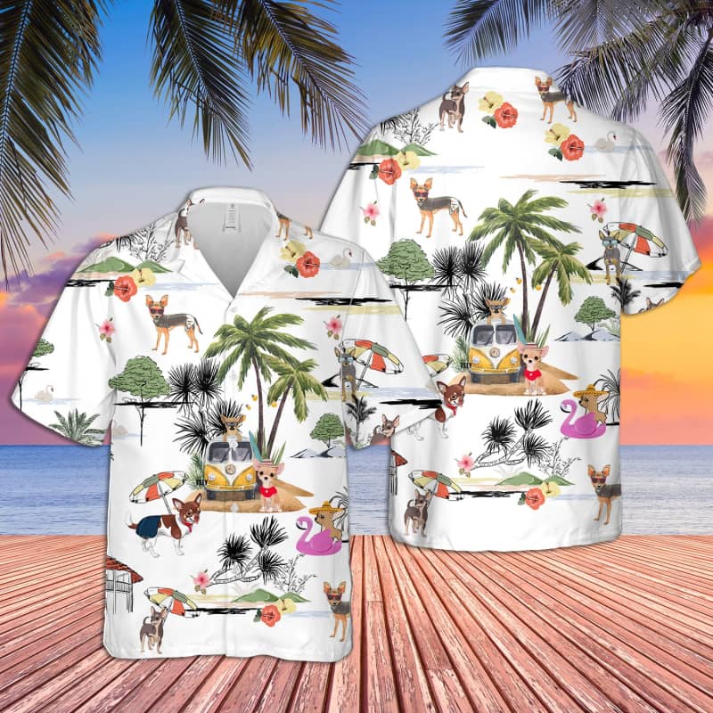 Unisex Chihuahua Beach Hawaiian Shirt