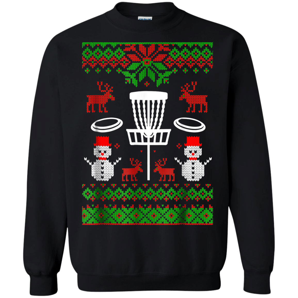 Check Out This Awesome Disc Golf Ugly Christmas Sweater Funny Holiday T-Shirt G180 Gildan Crewneck Pullover Sweatshirt  8 Oz.