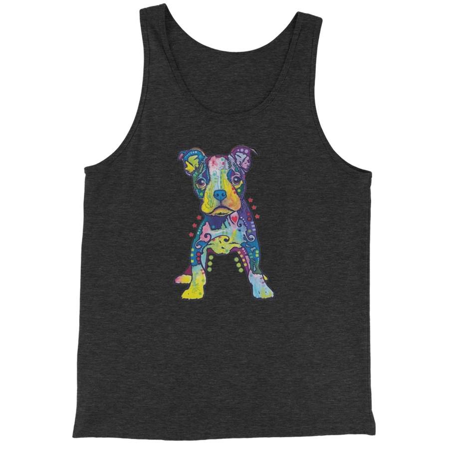 Puppy Graffiti Pop-Art Rainbow Colors Jersey Tank Top for Men