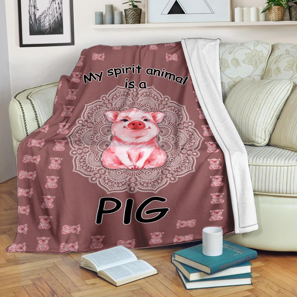 Pig Spirit Animal Fleece Blanket