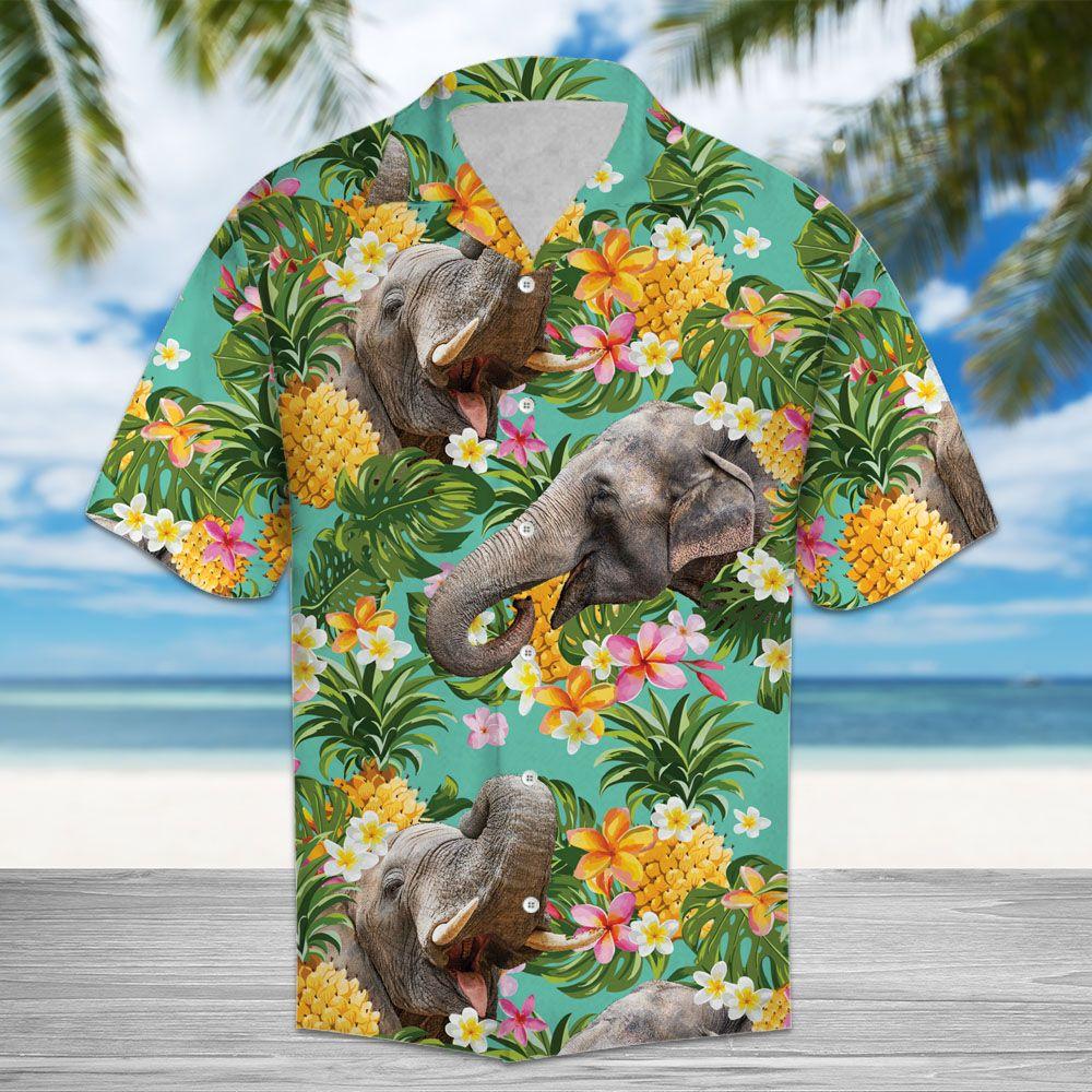 Tropical Pineapple Elephant Hawaiian Shirt For Men, Hawaiian Shirt For Women, Aloha Shirt, Hawaii Shirt