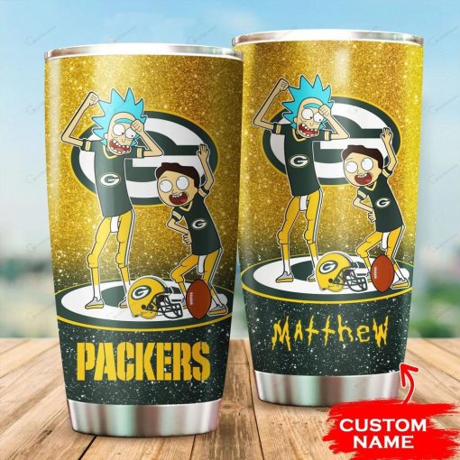 Holatshirt Custom Name Green Bay Packers Rick And Morty Tumbler Mug