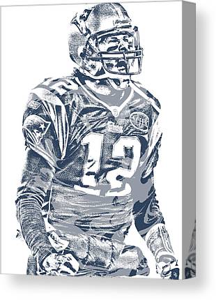 Tom Brady New England Patriots Pixel Art 41 Joe Hamilton Canvas Print