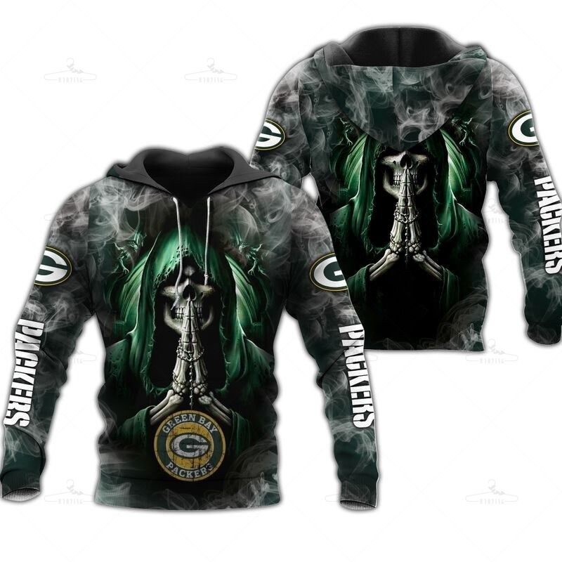 Green Bay Packers Hoodies Death Smoke Graphic Gift For Men