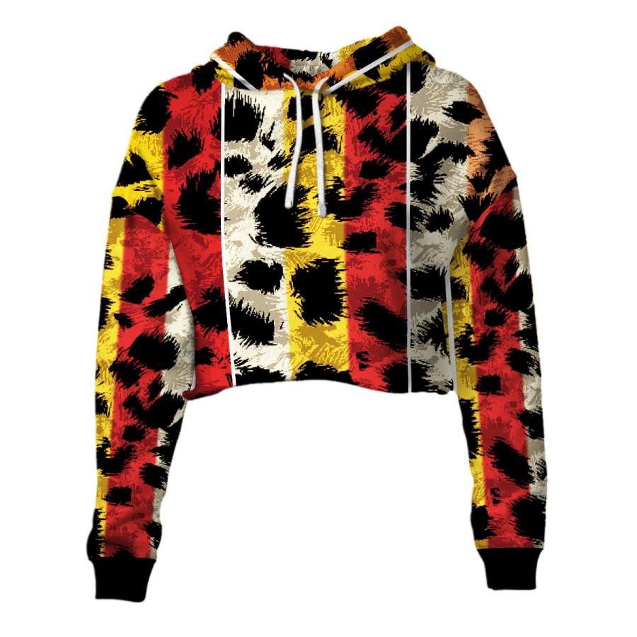 Basotho Leopard Skin 2 Cropped Hoodie