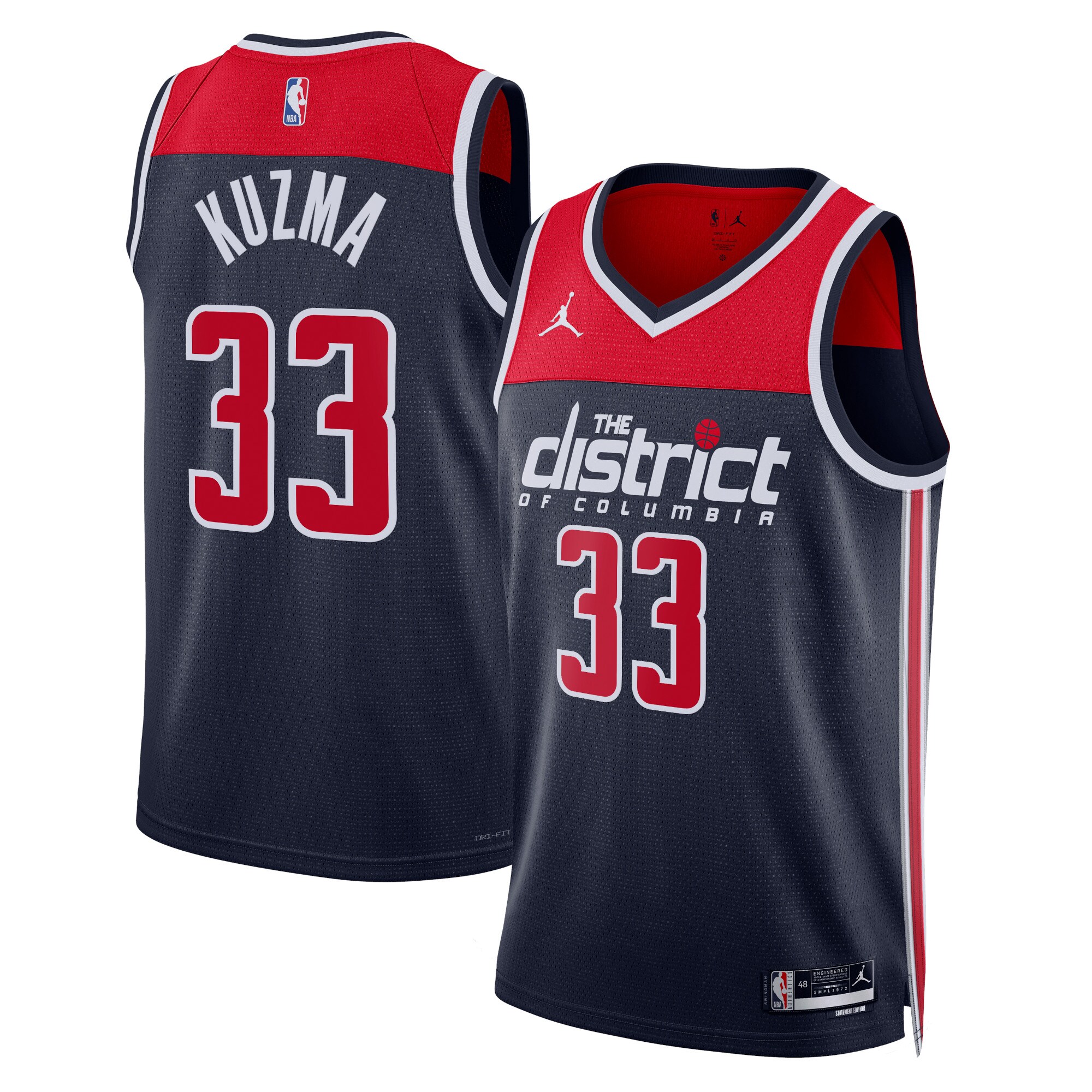 Washington Wizards Jordan Statement Edition Swingman Jersey – Navy – Kyle Kuzma – Unisex