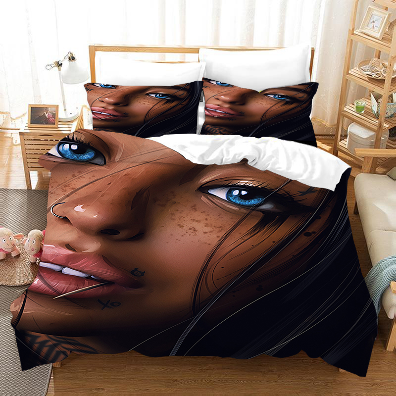 3D Fashion African Sexy Bedding Set Modern Beautiful Duvet Cover Set Queen King Sizebed Set