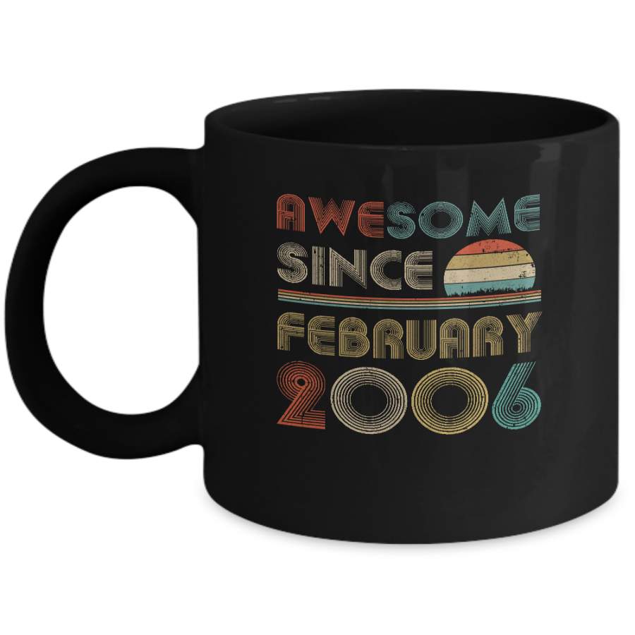 Awesome Since February 2006 Vintage 14th Birthday Gifts Mug