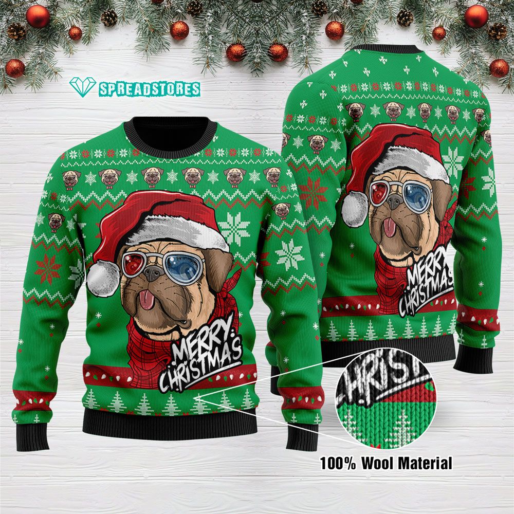 Ugly Sweatshirt Pug Merry Christmas Ugly Sweater 2010