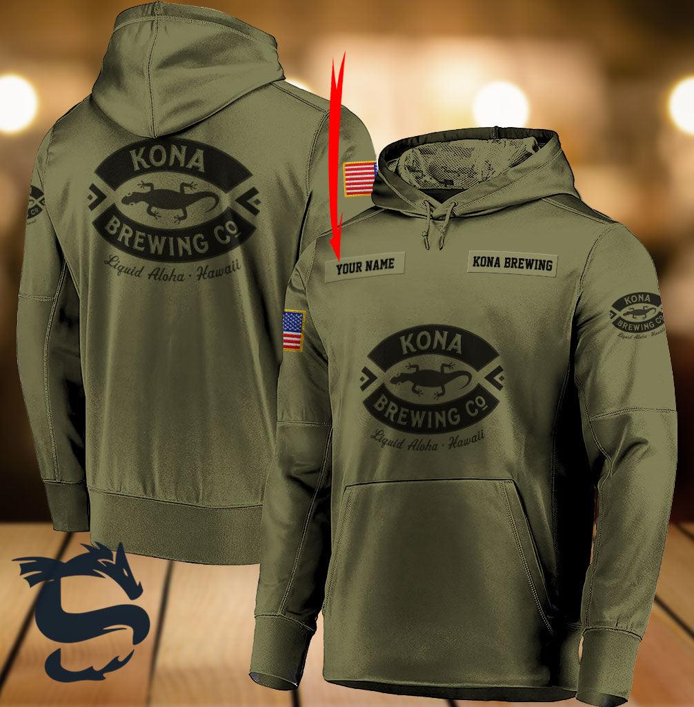 Personalized Military Green Kona Beer Hoodie & Zip Hoodie