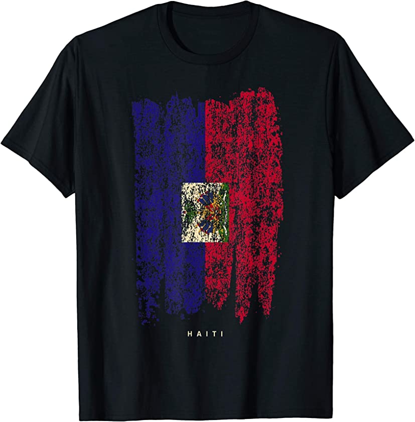 Vintage Haiti Flag Retro Haitian Flag Haitian T-Shirt