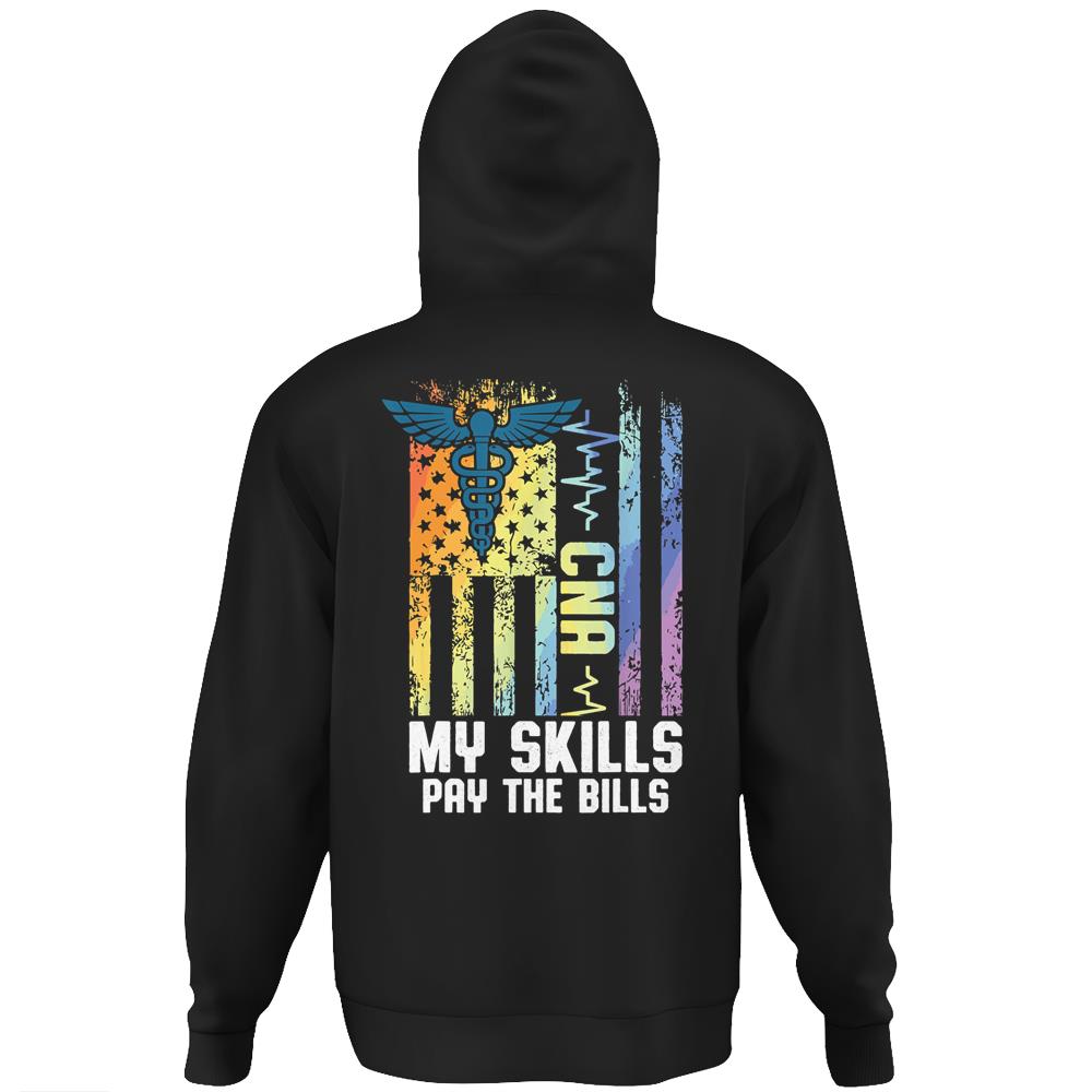 Cna Skills Certified Nursing Assistant Hoodie Print On Back