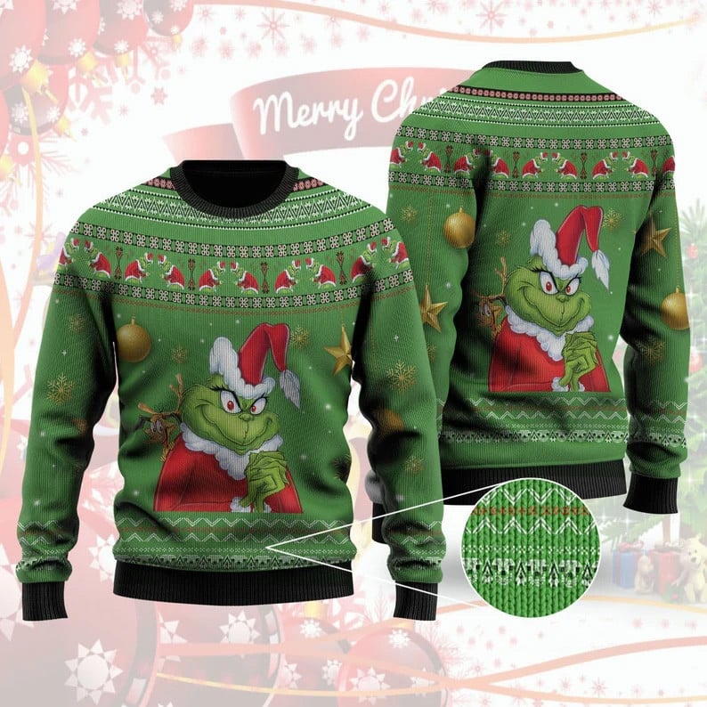 The Grinch Christmas 3D Ugly Thicken Sweaters Gingri27