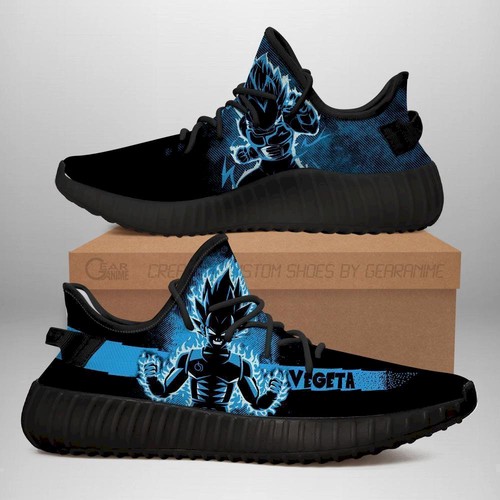 Best Vegeta Blue Yeezy Shoes Silhouette Dragon Ball Z Anime Shoes Fan