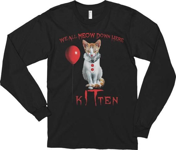 We All Meow Down Here Clown Cat Kitten It Halloween Shirt Shirt