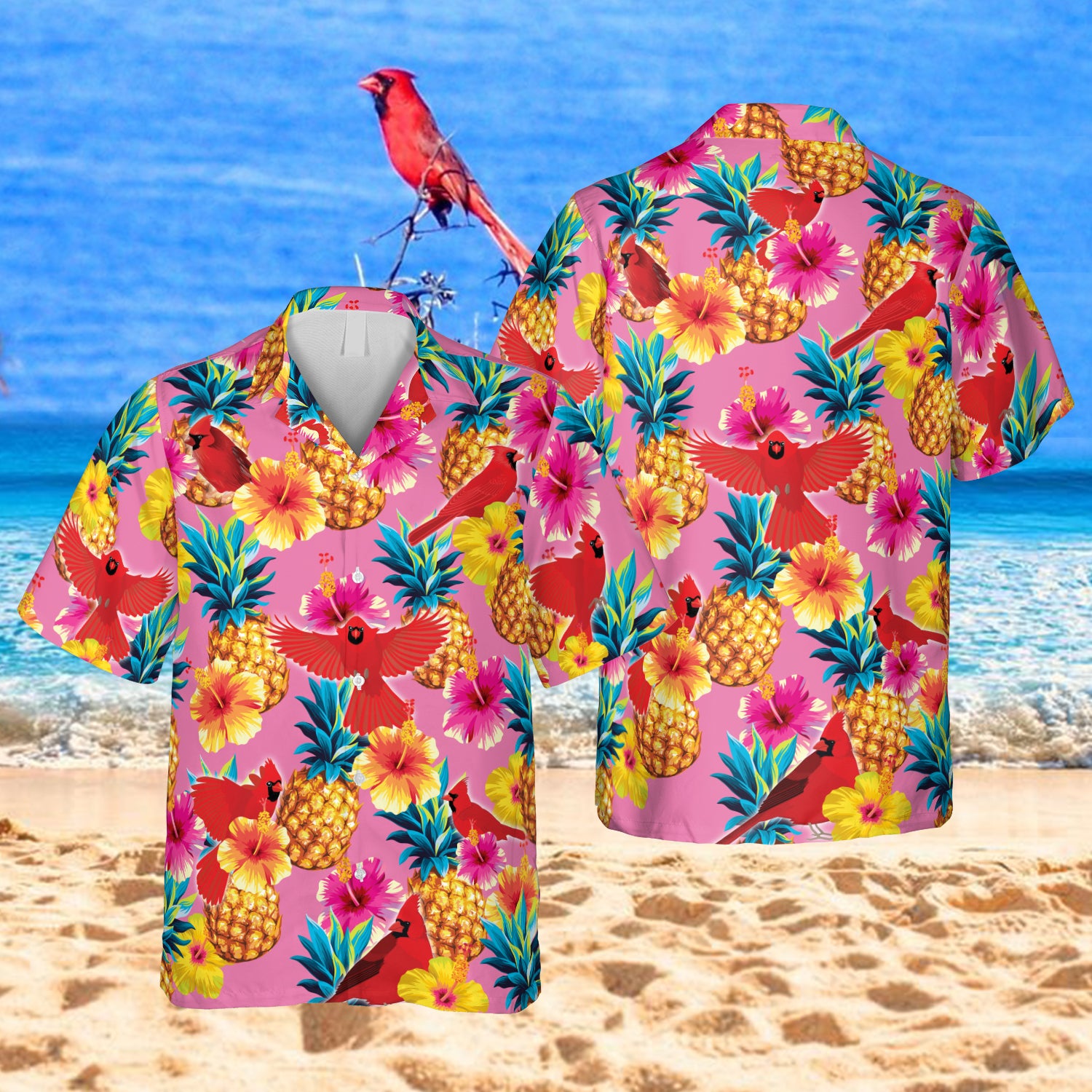 Cardinal Bird Pink Hawaii Day Gift Ideas Ha78904