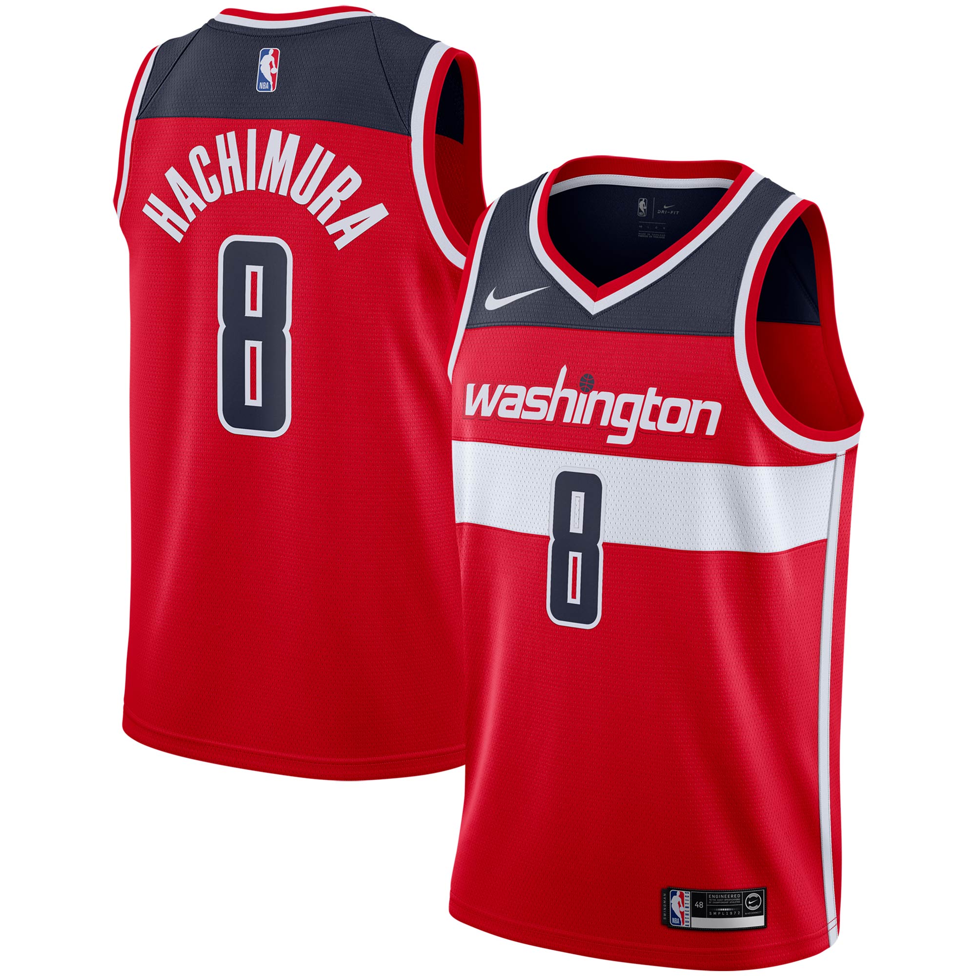 Rui Hachimura Washington Wizards 2019/2020 Swingman Jersey – Icon Edition – Red