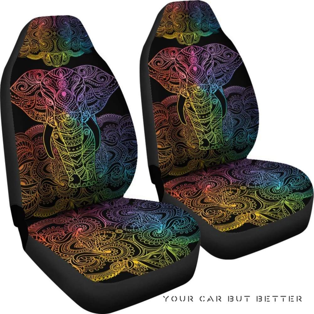 Rainbow Elephant Mandala Car Seat Covers 232205