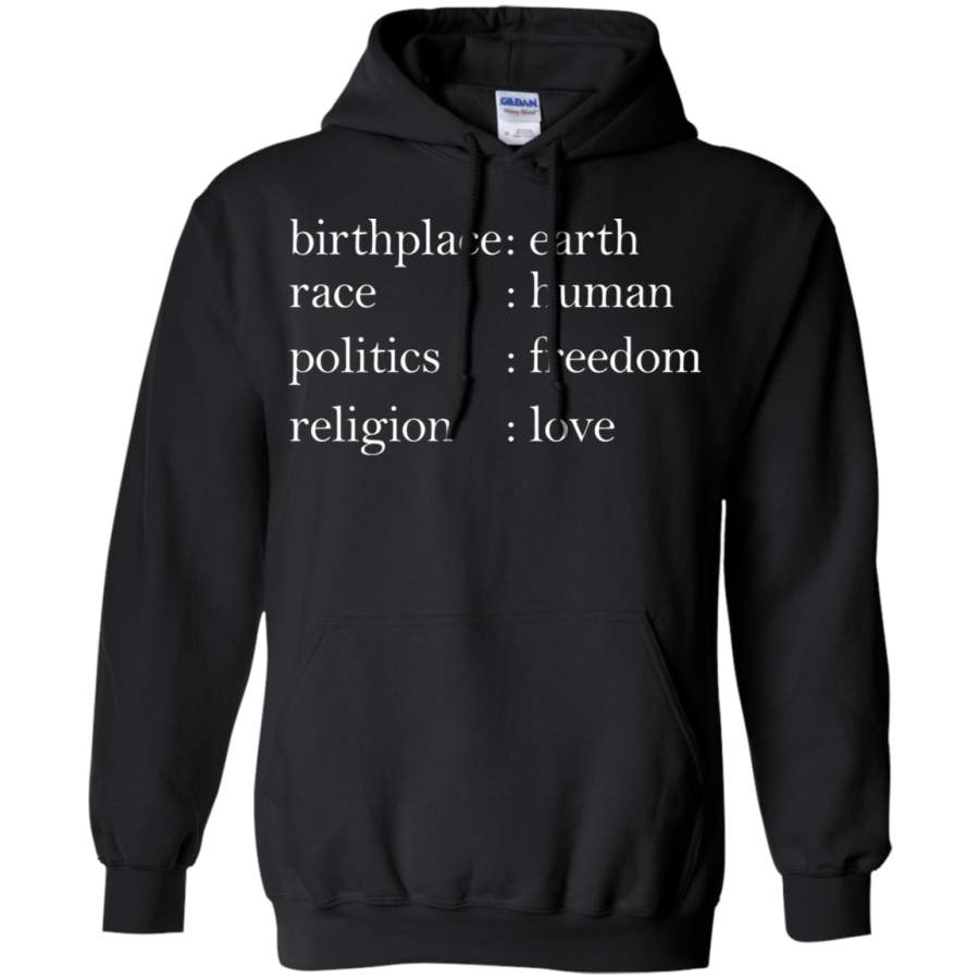 AGR Birthplace earth race human Hoodie