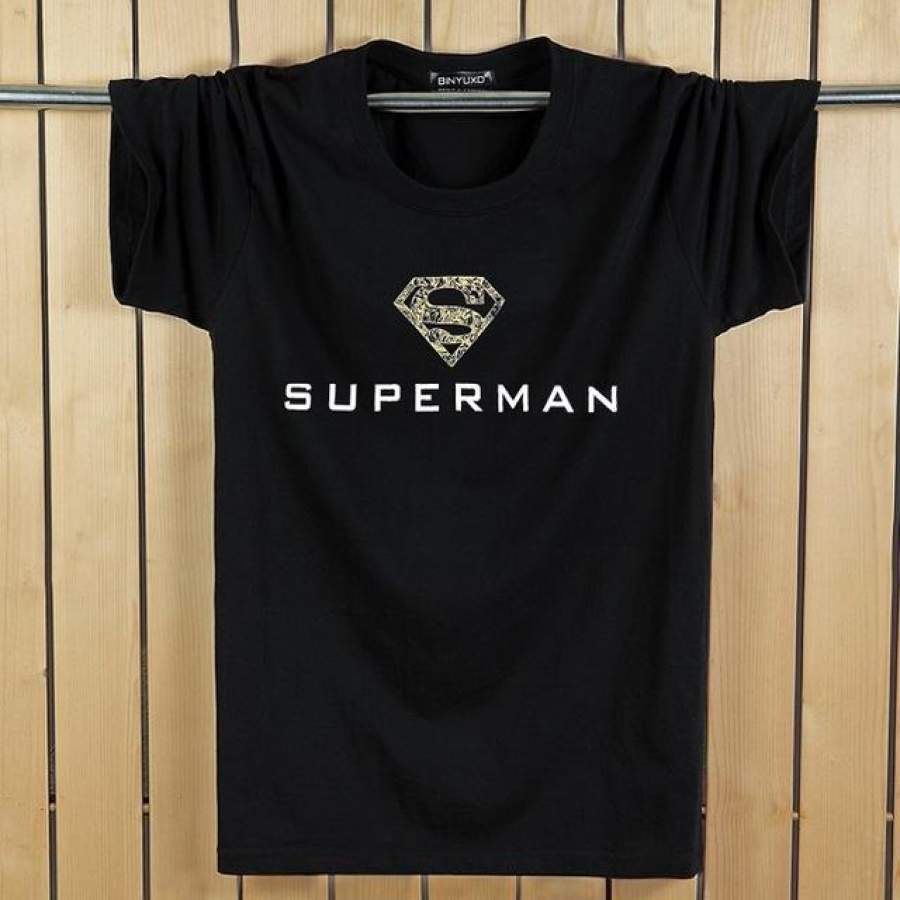 Superman printed men short sleeve t-shirt for man O-neck causal tops