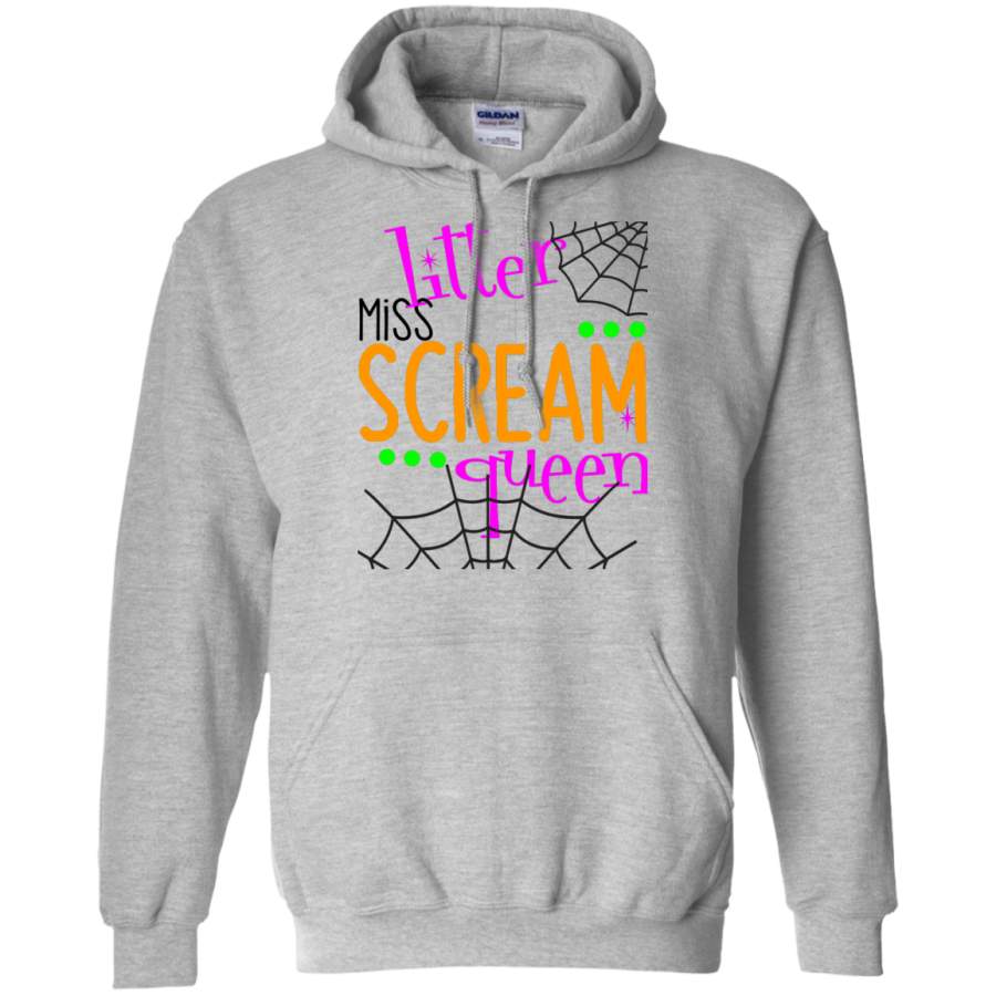 Halloween Web, Litter Miss Scream Queen Pullover Hoodie