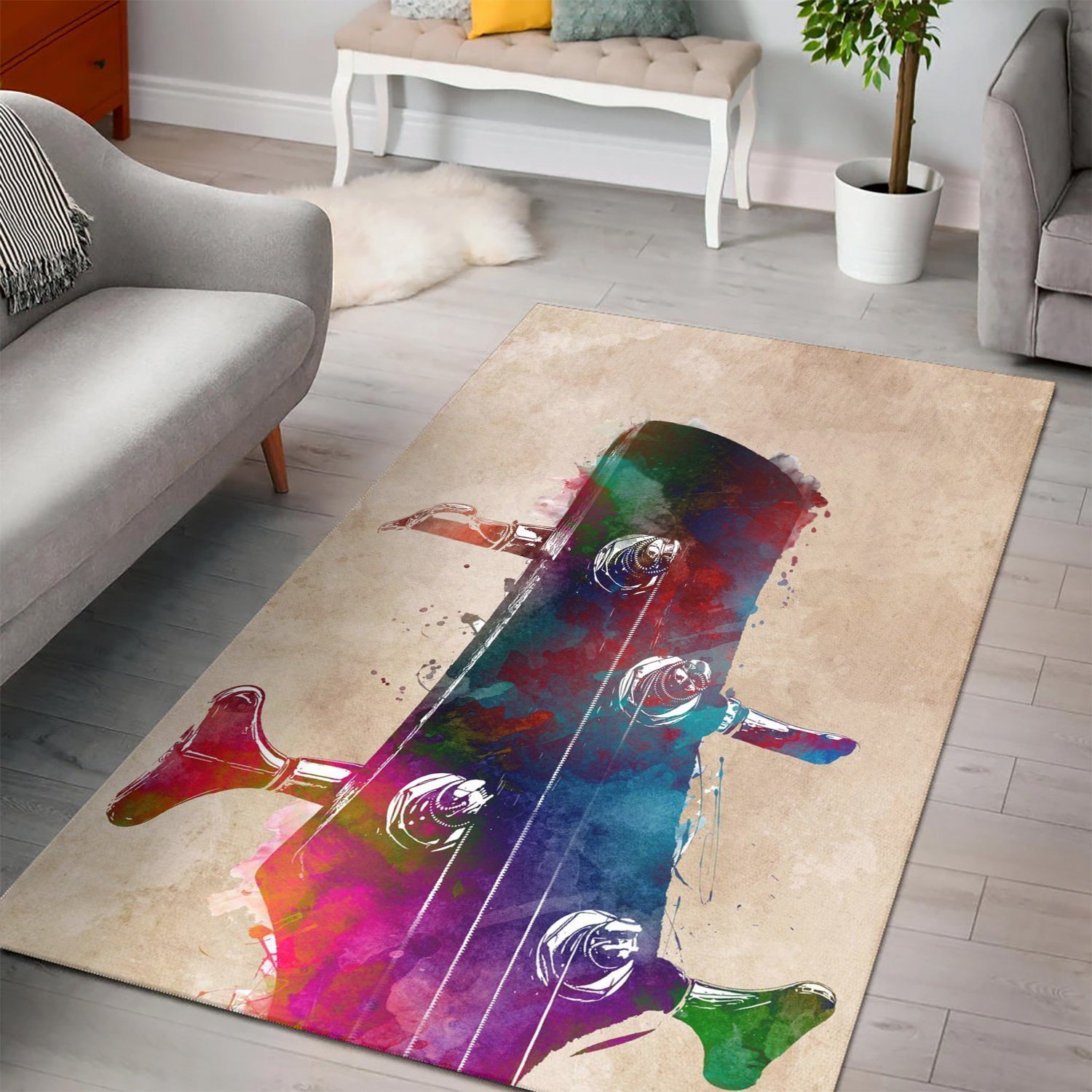 Guitar Art  Instrument Area Rug,  Gift for fans,  Halloween Gift