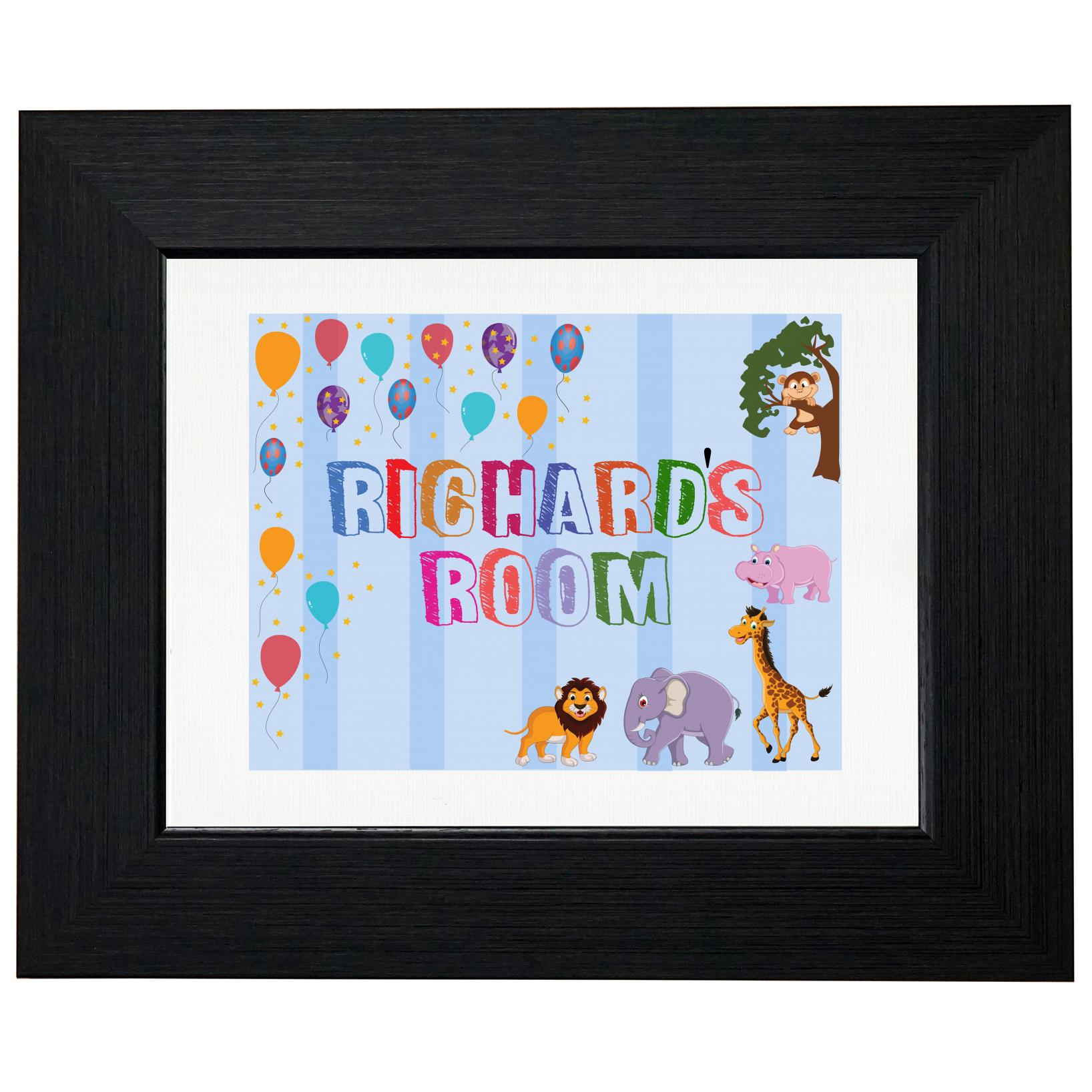 Richard’s Room – Boy Birthday Gift – Balloons & Animals T-Shirt, Framed Print, Pillow, Golf Towel