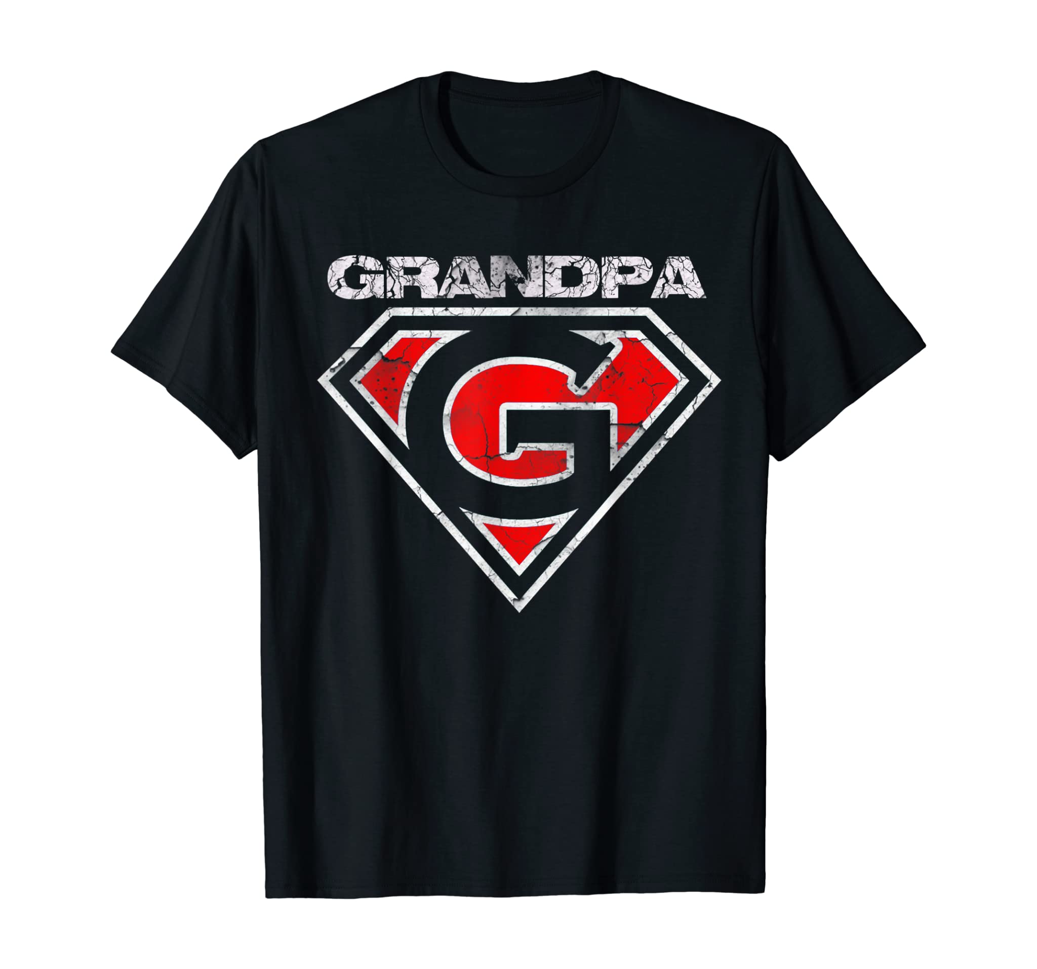 Mens Grandpa Super Hero Best Father Day Gift Tee For Grandfather