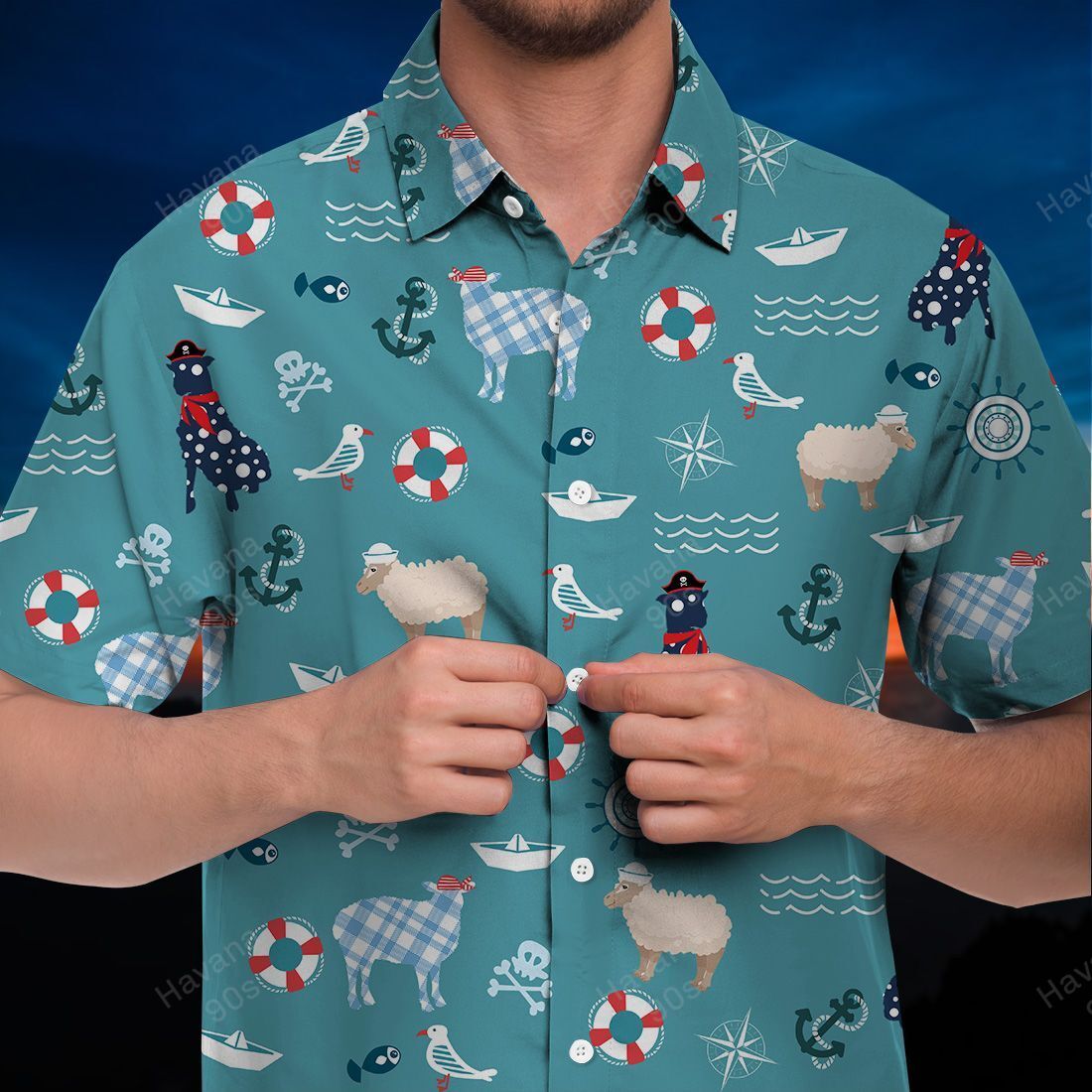 Sheep Hawaii Shirt Funny Sailors Ha58991