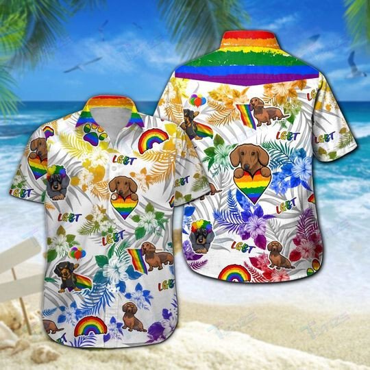 Dachshund Lgbt All Over Printed Hawaii Shirt Size S Ha6744