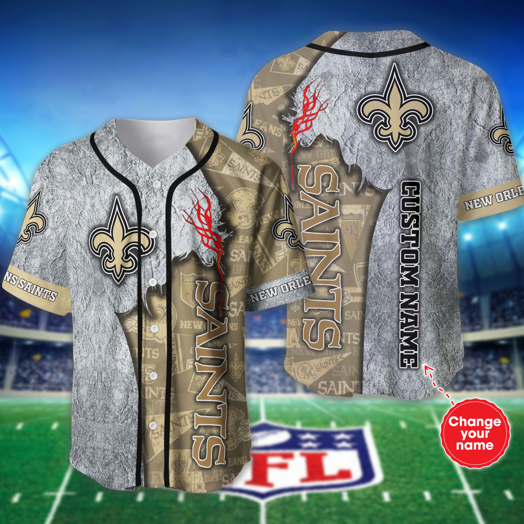 Personalized New Orleans Saints Baseball Jersey Shirt For Fans