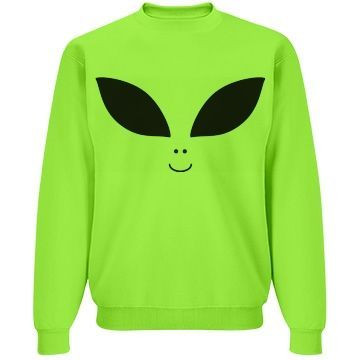 Bright Alien Face Top Get A Bright A Cool Neon Alien Face Crewneck Sweathshirt That Shirt