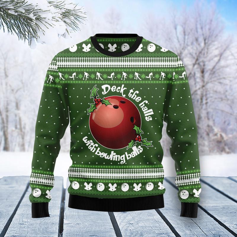 Bowling Ball Ugly Christmas Sweater | For Men & Women | Adult | Us4393