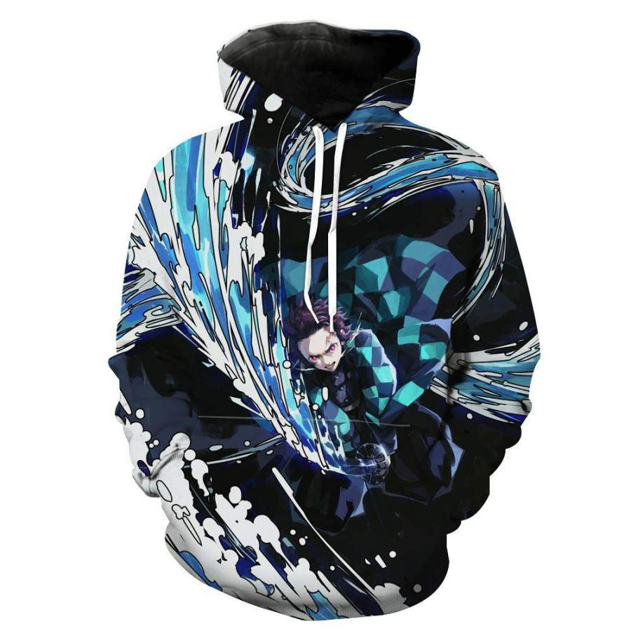 Tanjiro Water Form Hoodie – Demon Slayer Tanjiro Hoodies