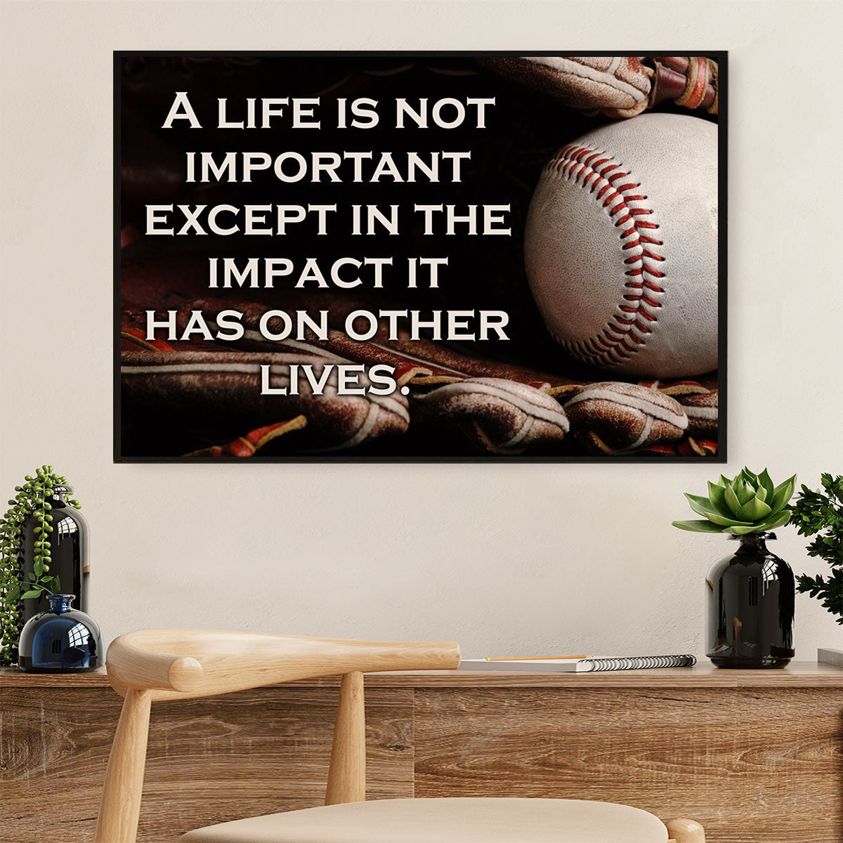 Baseball Canvas Wall Art Prints | Impace On Other Lives | Home Décor Gift For Baseball Players