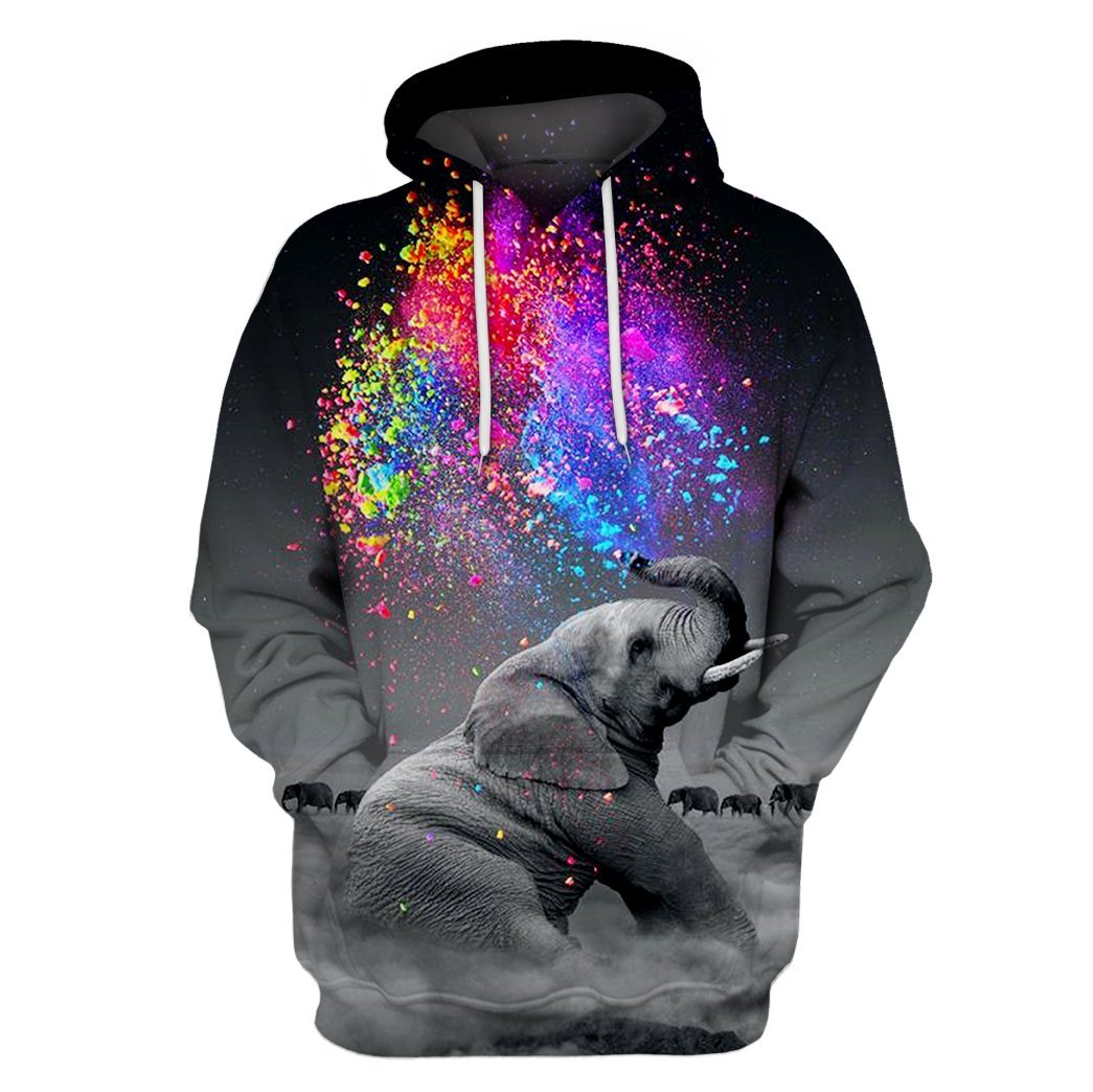 3D -Hoodie – Long Sleeve – Tshirt – Elephant Tn35541