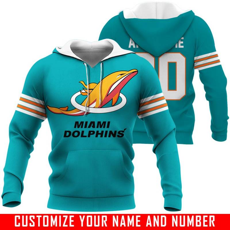 Logo Mashup – Miami Dolphins X Miami Heat – CUSTOMIZE NAME AND NUMBER – HOT SALE 3D PRINTED – NOT IN STORE