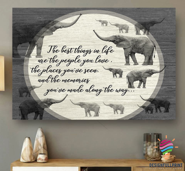 Family Elephant Best Thing In Life Poster Print, Canvas Poster Wall Art, Canvas Print Wall Decor