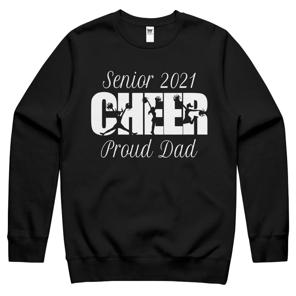 Cheer Senior 2021 Cheerlead Proud Dad Crewneck Sweatshirt