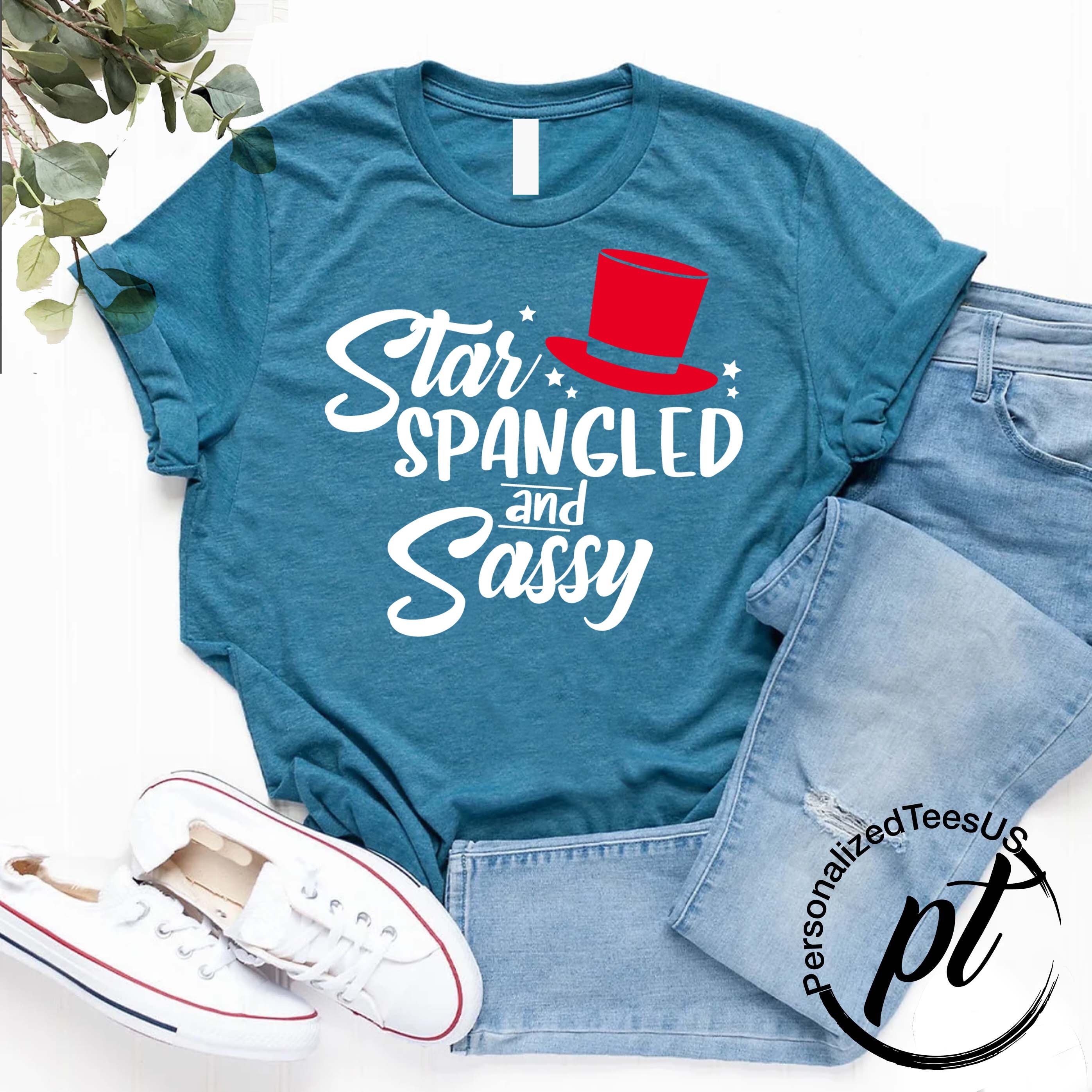 Star Spangled and Sassy T-Shirt,American Girl Tee,4th Of July Shirt,Cute Patriotic Shirt for Girls,Independence Day Tee,American Flag Shirt