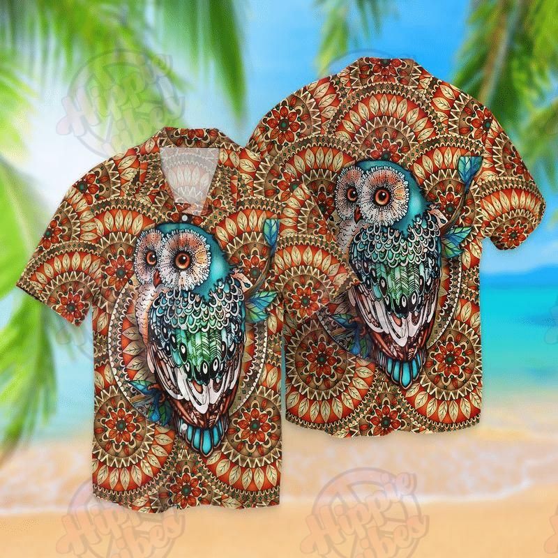 Mandala Owl Aloha Hawaii Shirt Colorful Short Sleeve Summer Beach Casual For Men And Women Ha75927