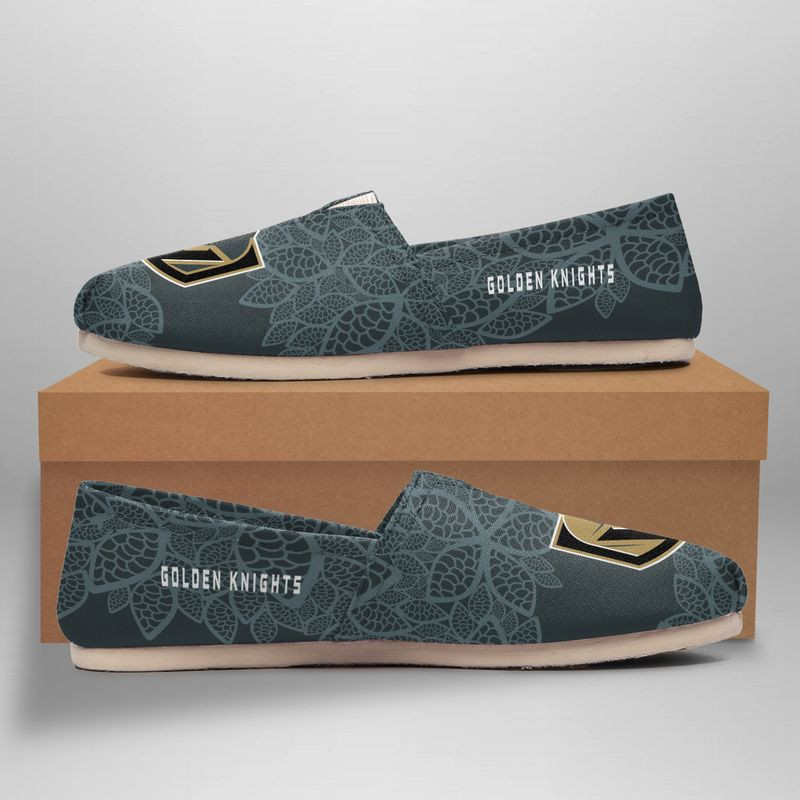 Stocktee Vegas Golden Knights Flower Lace Pattern Limited Edition Toms Slip On Shoes Nla014566