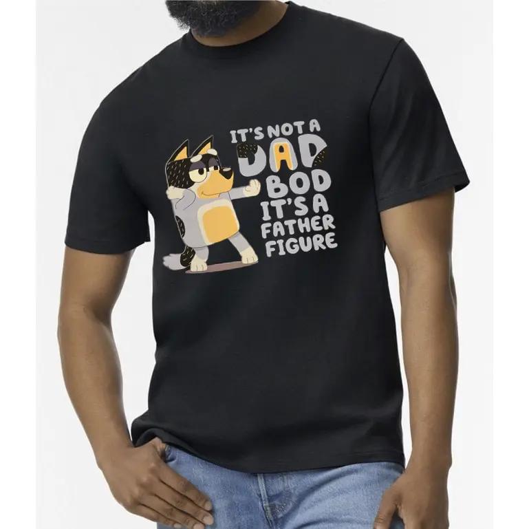 Its Not A Dad Bod Its A Father Figure Bluey Inspired T-Shirt, Menswear Graphic Tee, Unisex Short Sleeve Casual 100% Cotton