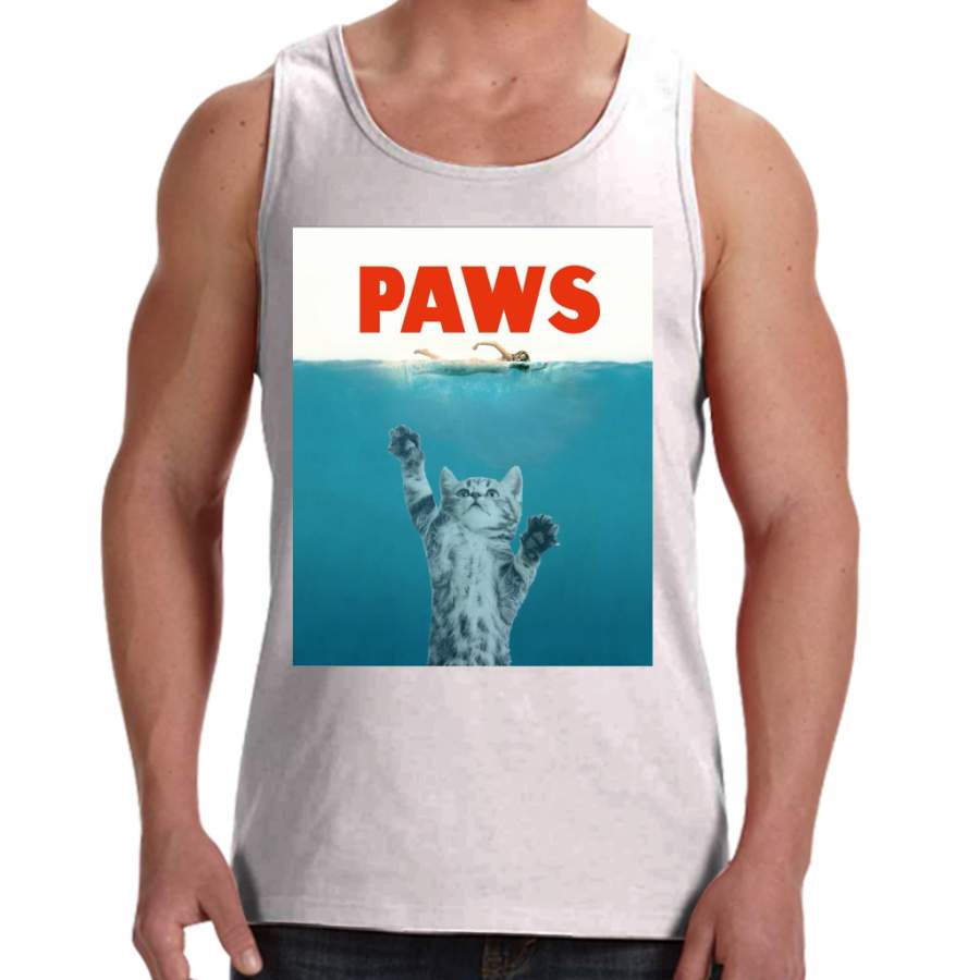 Paws – Cat Kitten Meow Parody T Shirt Men Tank Top