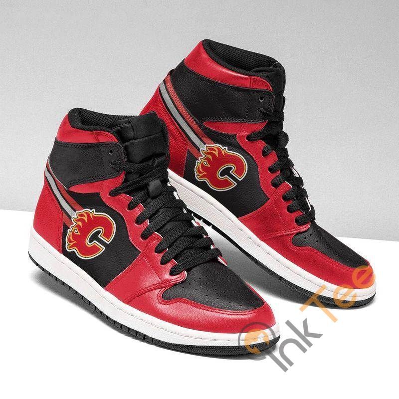 Calgary Flames Custom Sneaker It329 Air Jordan Sneaker Air Jordan High Sneakers