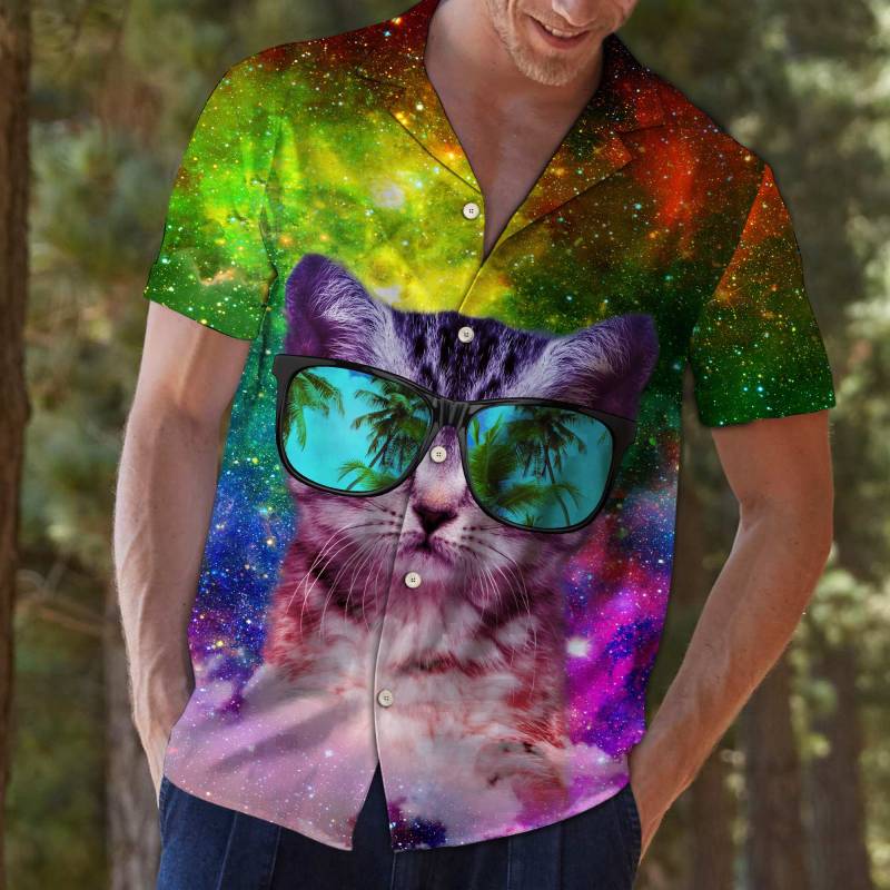 Cat Galaxy Hawaiian Shirt Ha48754