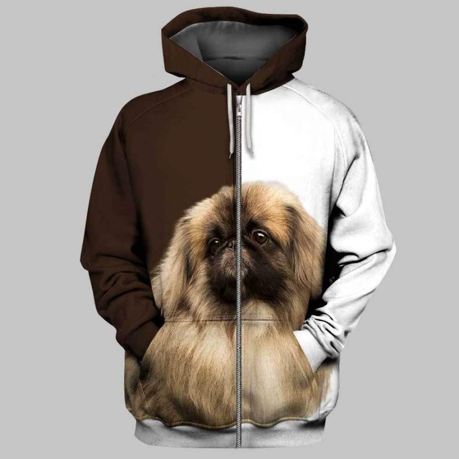 PEKINGESE 3D Full Printing Zip Hoodie