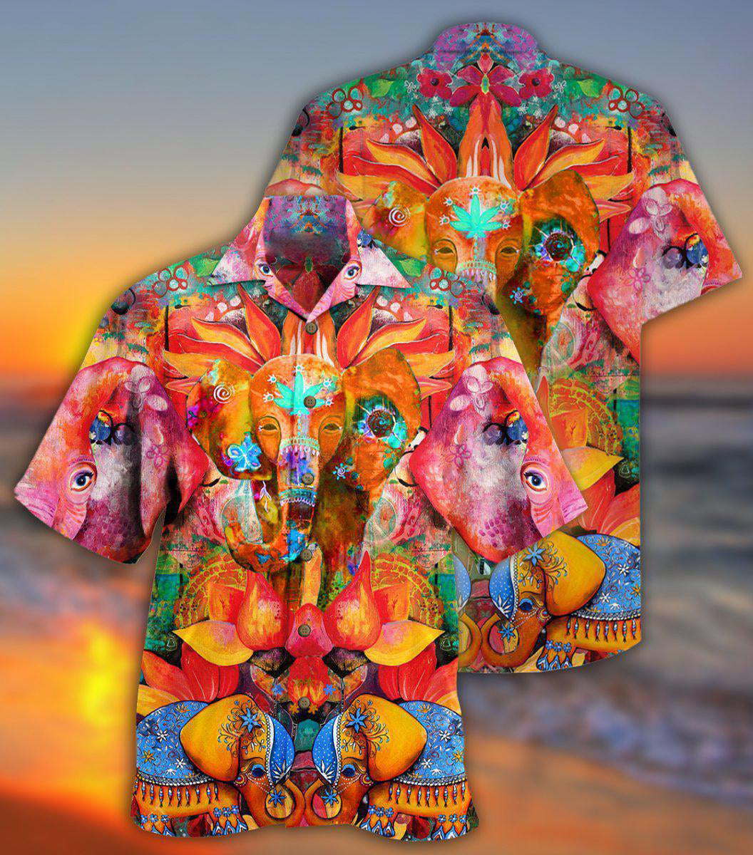 Hippie Elephant Amazing Style Hawaiian Shirt