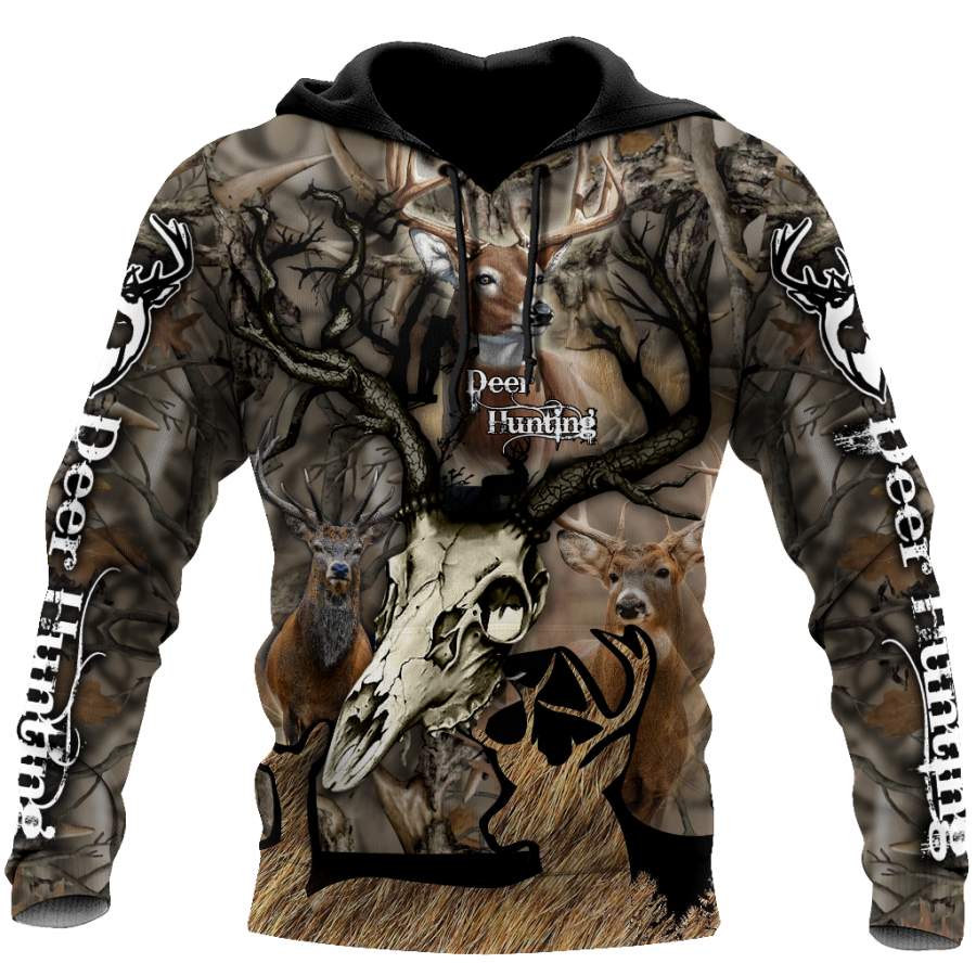 3D All Over Print Camo Deer Hunter Hoodie TN070805