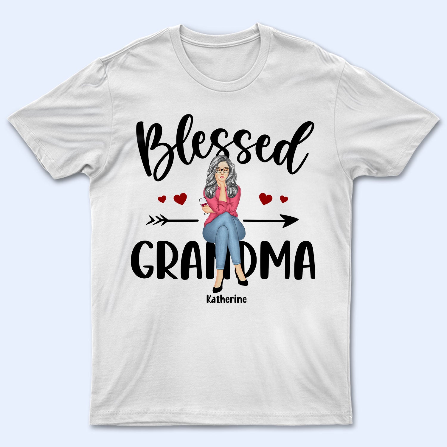 Blessed Grandma – Gift For Grandma, Grandparent – Personalized Custom T Shirt